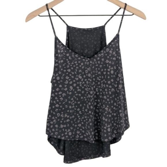 silence and noise black grey cheetah print hi neck tank top extra small MSRP 34 - Picture 2 of 8